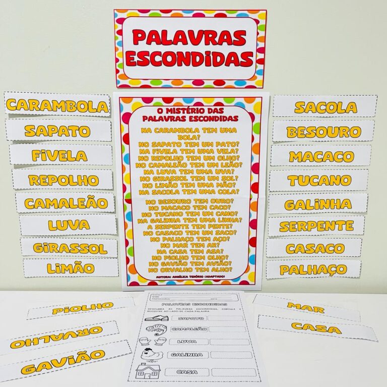 PALAVRAS ESCONDIDAS – Loja de recursos pedagógicos Professora Michelle